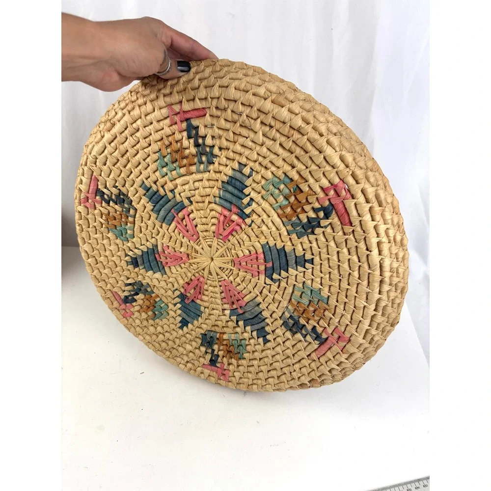 Vintage Southwestern Hand Woven Coil Basket Bowl‎ Native Style Wall Decor 16